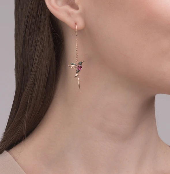 Valentine's Day Gift!Ladies Elegant Hummingbird Rhinestone Stud Earrings