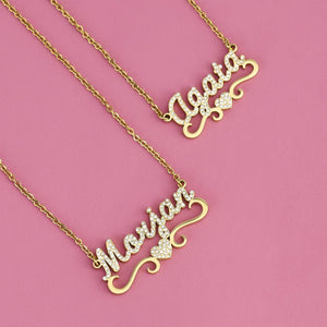 Personalized Sparkling Heart Necklace
