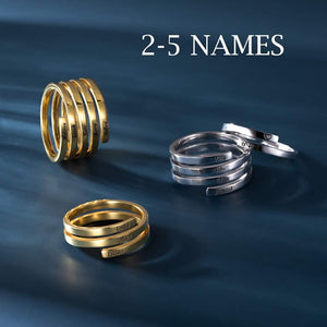 Personalized Gift Engraved 2-5 Names Ring