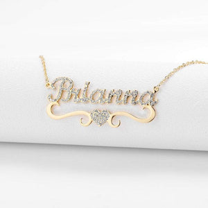 Personalized Sparkling Heart Necklace